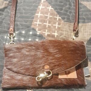 Elegant Brown Fur Crossbody Bag